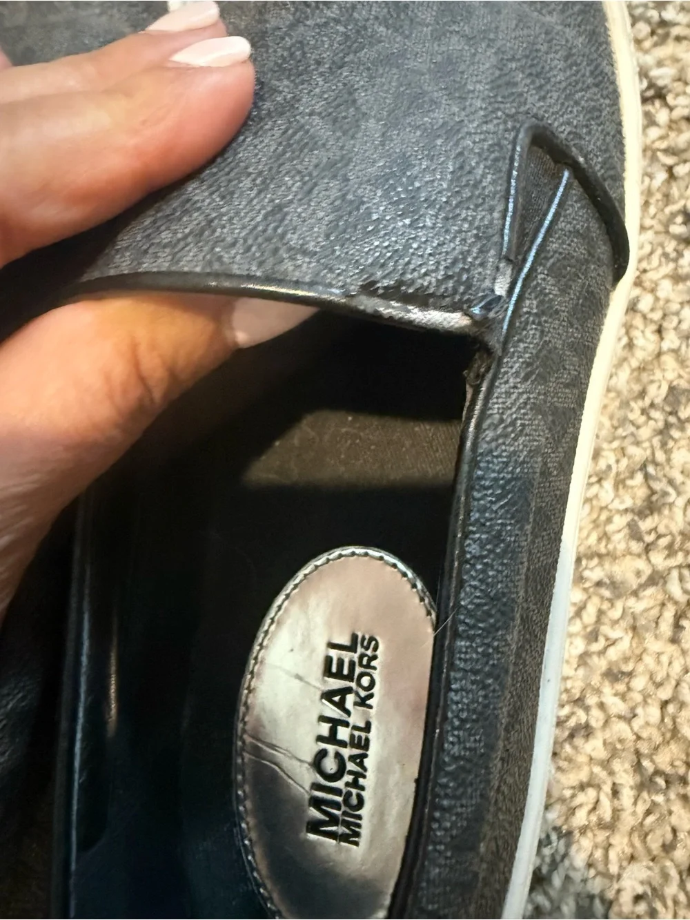 Michael Kors Black Slip-On Loafers with White Soles